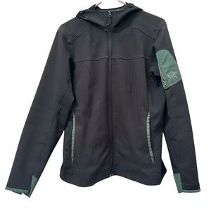 Arcteryx Black Zippered Jacket Womens L 12 14 Vintage Epsilon Hooded Hood